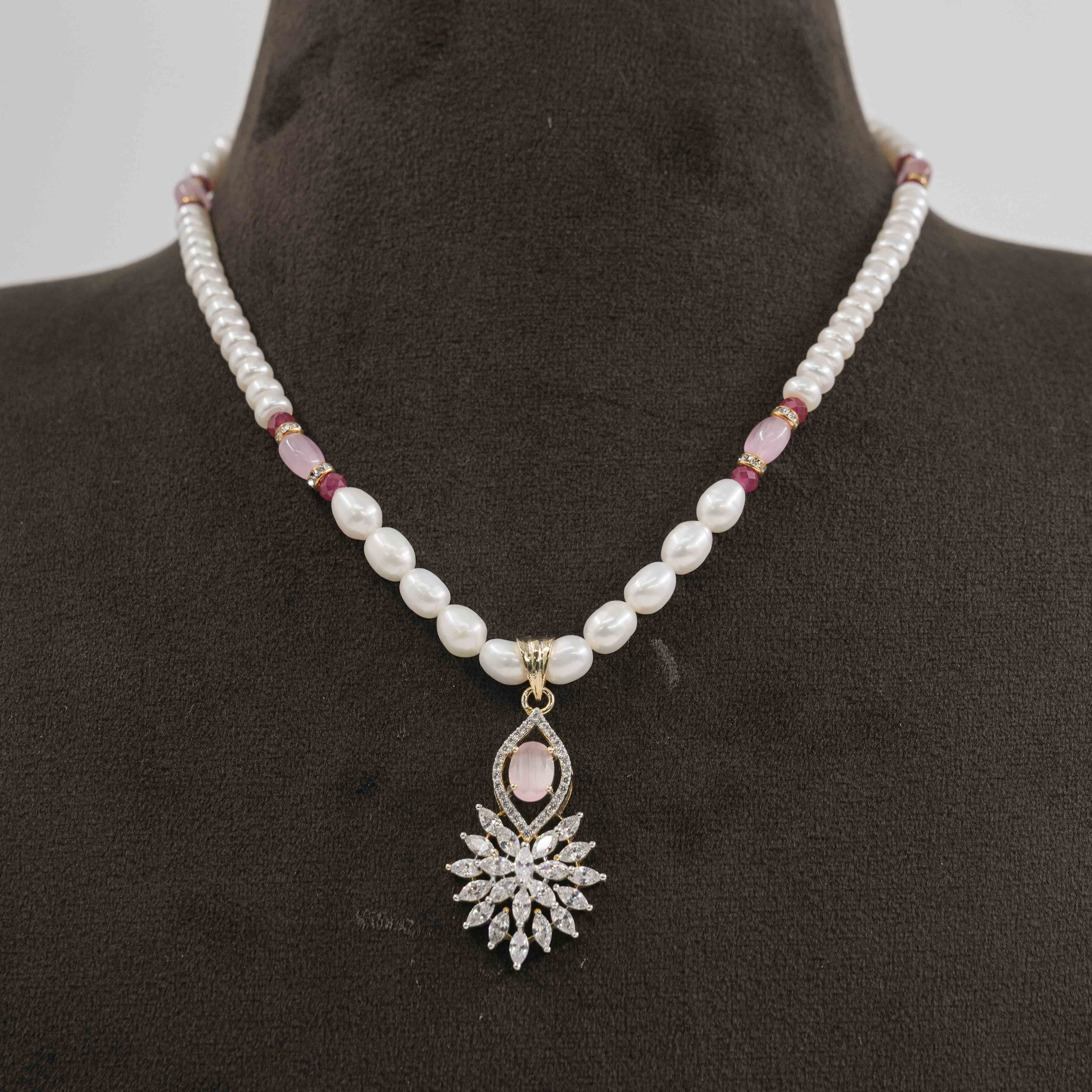 The Pearl Atelier by Kabra Pearls - Rice and Flat Pearl Necklace Set